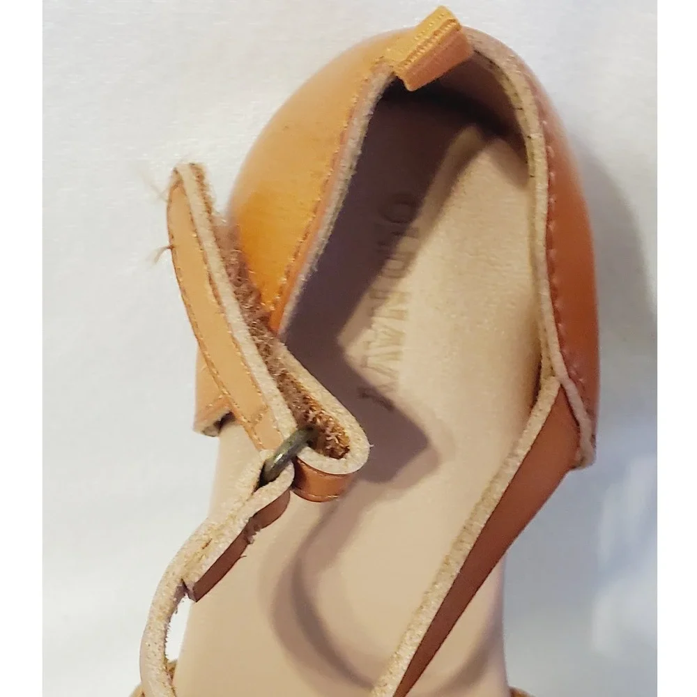 Old Navy Girls Tan Brown Huarache Woven Cage Toe Ankle Strap Sandals Size 11